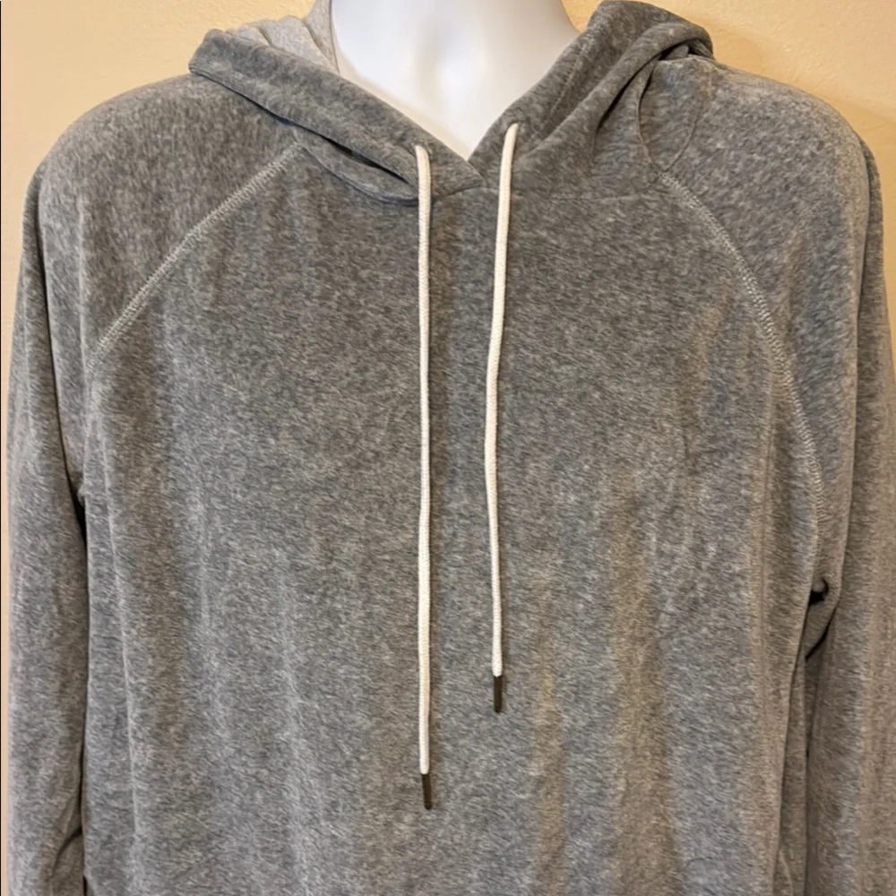 J. Crew Gray Pullover Hoodie with White Stitching - Picture 4 of 9